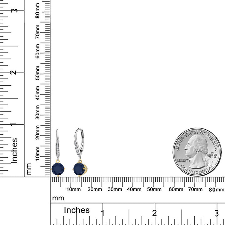 Earrings in 925 Sterling Silver and 10K Yellow Gold