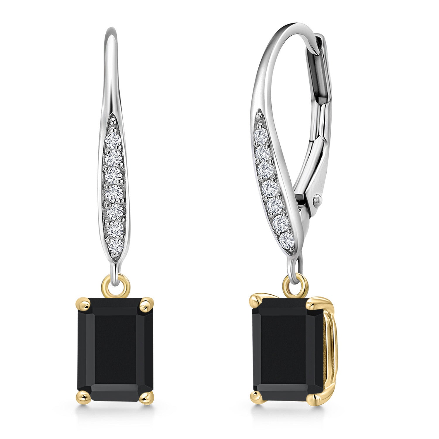 Earrings in 925 Sterling Silver and 10K Yellow Gold