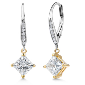 Earrings in 925 Sterling Silver and 10K Yellow Gold