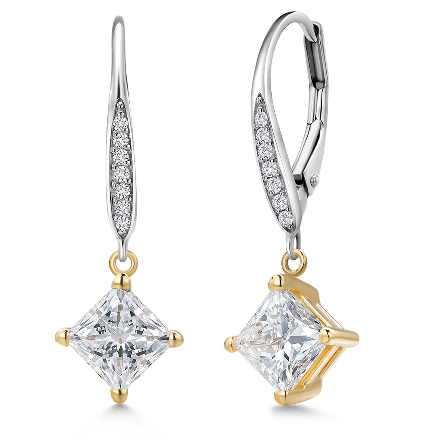 Earrings in 925 Sterling Silver and 10K Yellow Gold