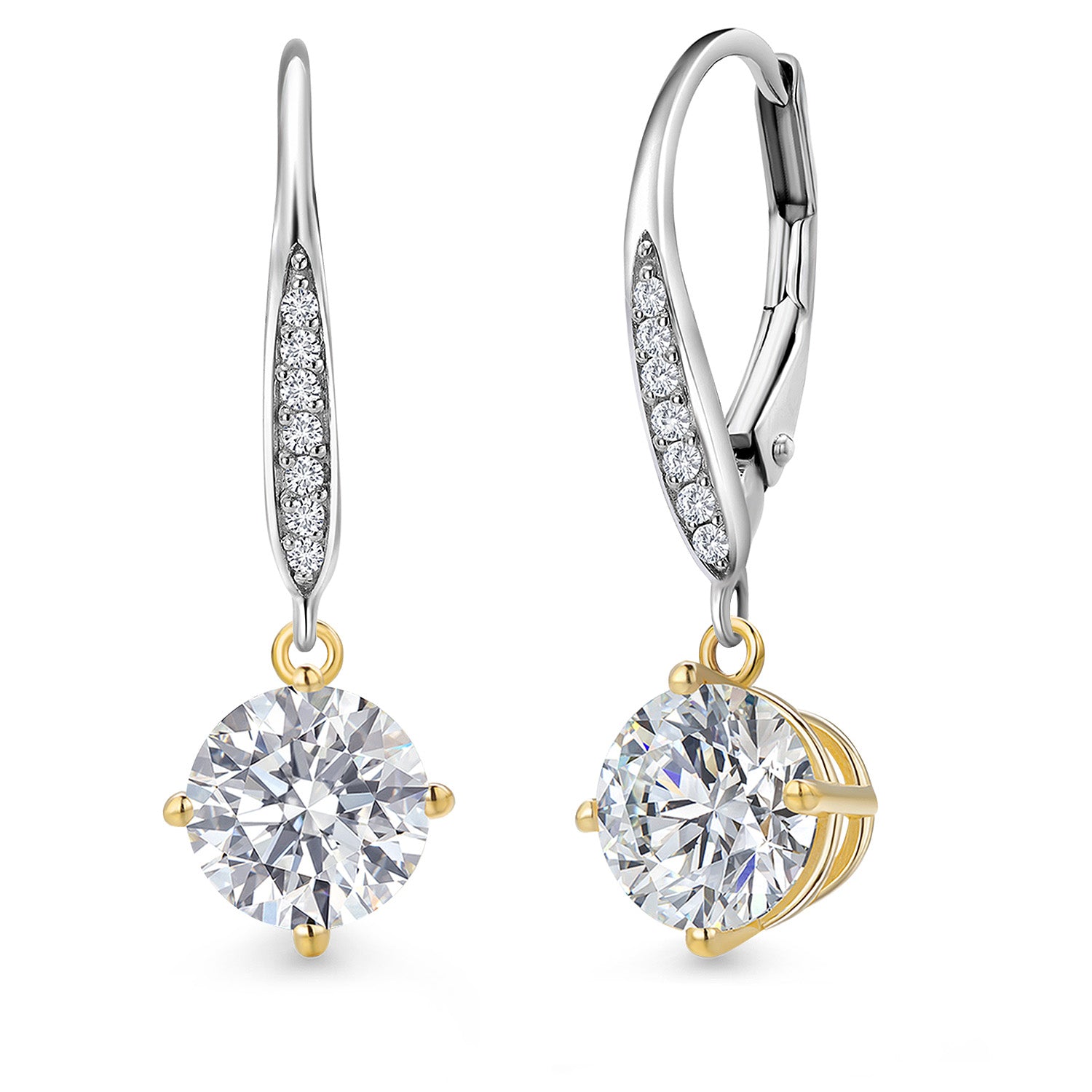 Earrings in 925 Sterling Silver and 10K Yellow Gold