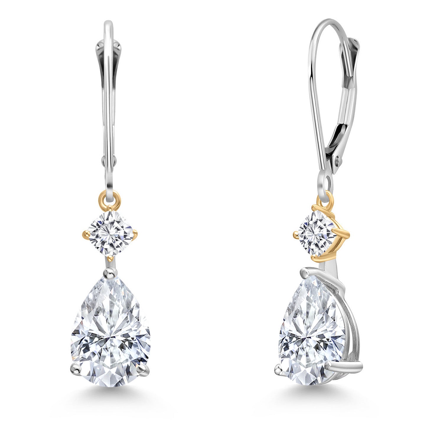 Earrings in 925 Sterling Silver and 10K Yellow Gold