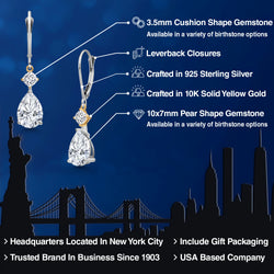 Earrings in 925 Sterling Silver and 10K Yellow Gold