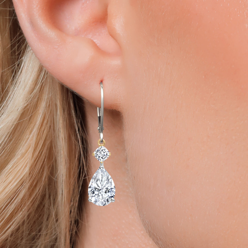 Earrings in 925 Sterling Silver and 10K Yellow Gold