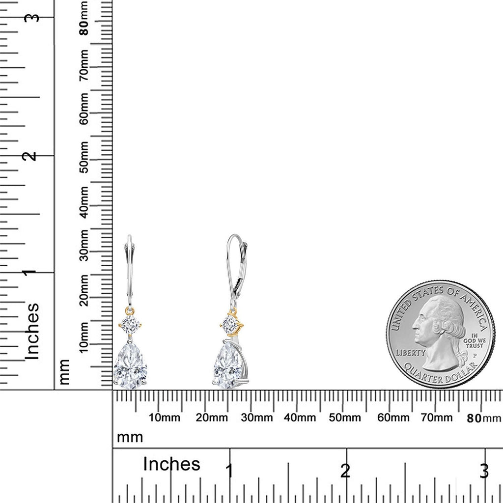 Earrings in 925 Sterling Silver and 10K Yellow Gold