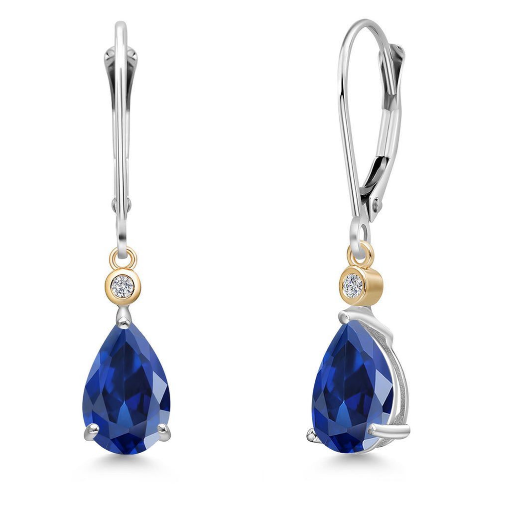 Earrings in 925 Sterling Silver and 10K Yellow Gold