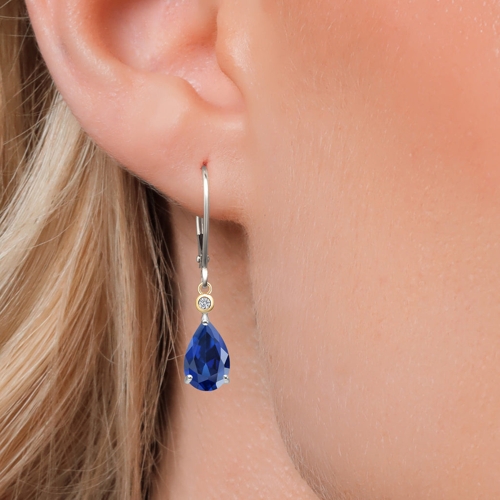 Earrings in 925 Sterling Silver and 10K Yellow Gold