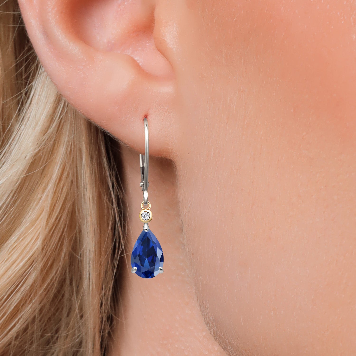 Earrings in 925 Sterling Silver and 10K Yellow Gold