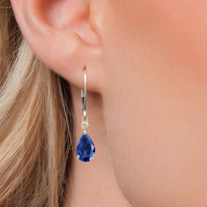 Earrings in 925 Sterling Silver and 10K Yellow Gold
