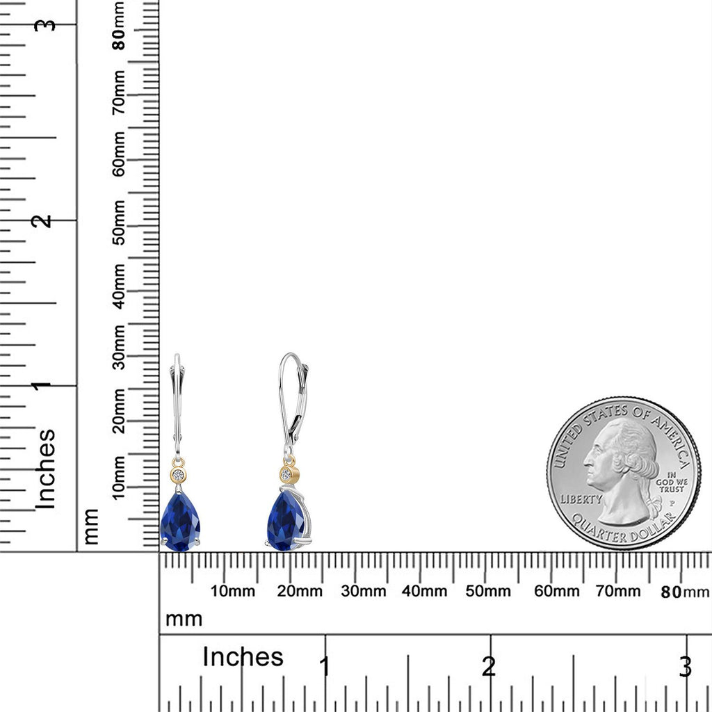 Earrings in 925 Sterling Silver and 10K Yellow Gold