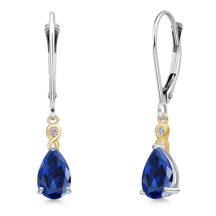 Earrings in 925 Sterling Silver and 10K Yellow Gold