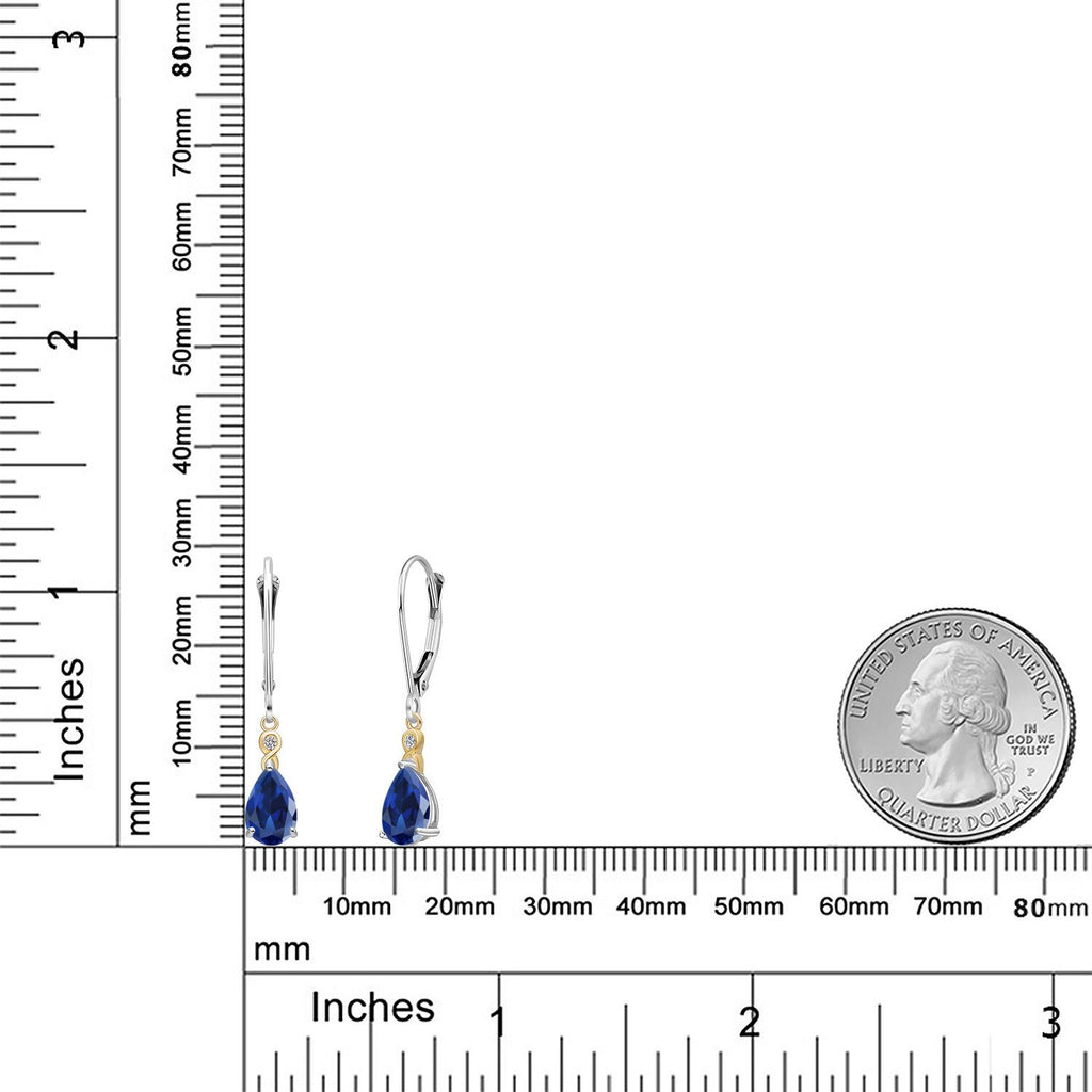 Earrings in 925 Sterling Silver and 10K Yellow Gold