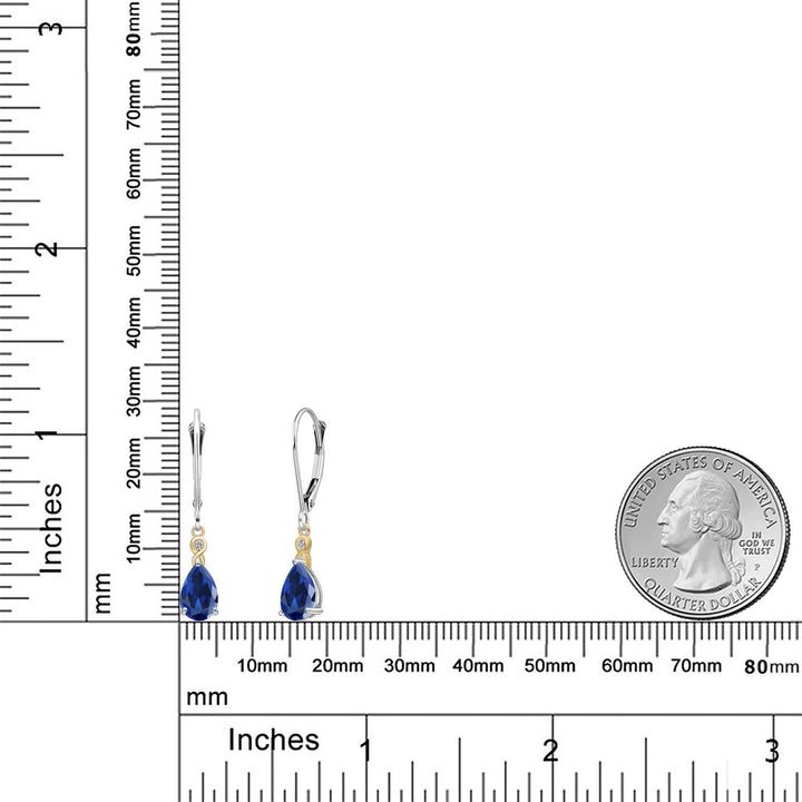 Earrings in 925 Sterling Silver and 10K Yellow Gold