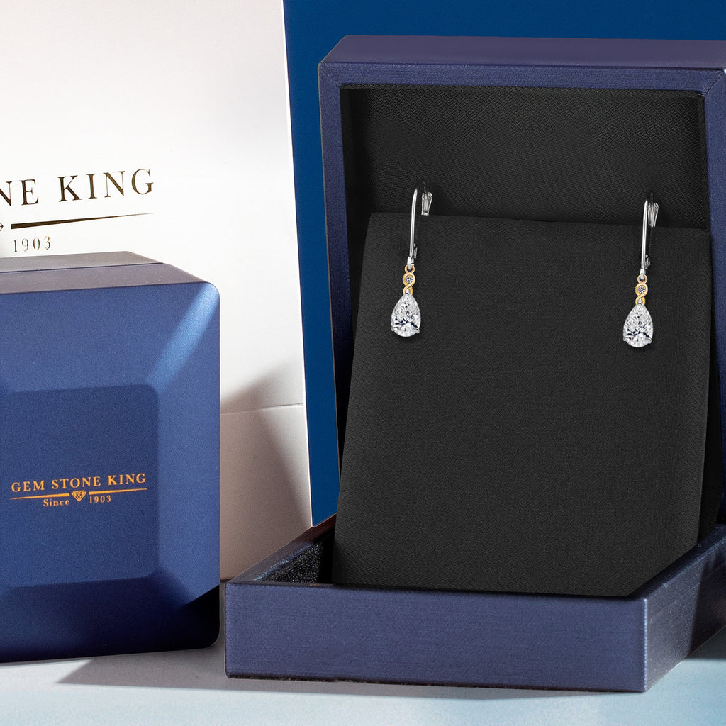 Earrings in 925 Sterling Silver and 10K Yellow Gold
