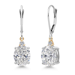 Earrings in 925 Sterling Silver and 10K Yellow Gold