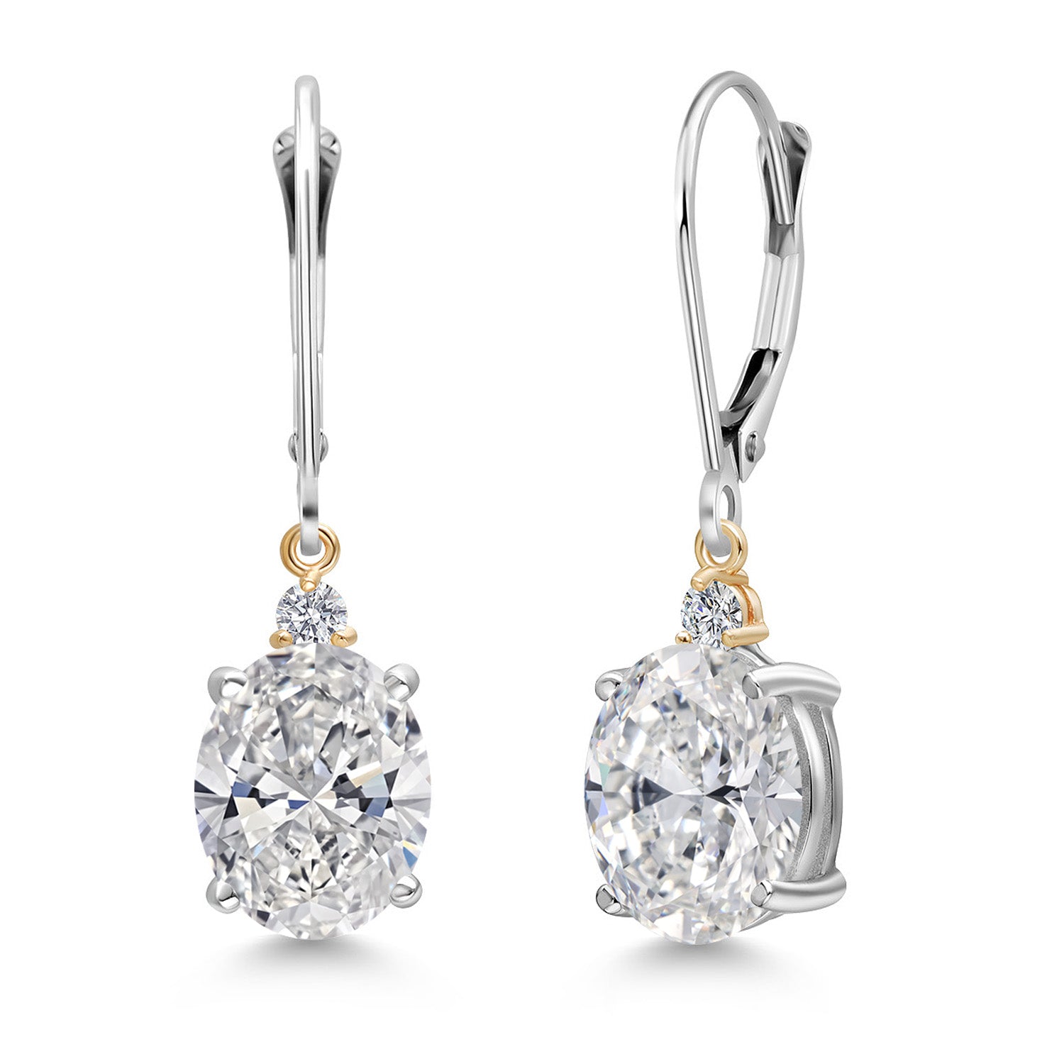 Earrings in 925 Sterling Silver and 10K Yellow Gold