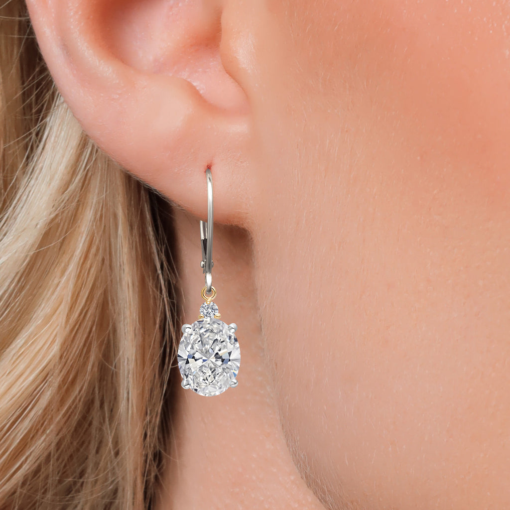Earrings in 925 Sterling Silver and 10K Yellow Gold
