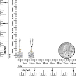 Earrings in 925 Sterling Silver and 10K Yellow Gold
