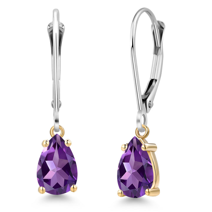 Earrings in 925 Sterling Silver and 10K Yellow Gold
