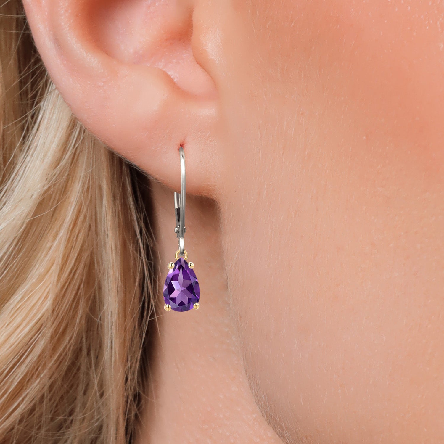 Earrings in 925 Sterling Silver and 10K Yellow Gold