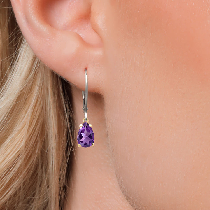 Earrings in 925 Sterling Silver and 10K Yellow Gold