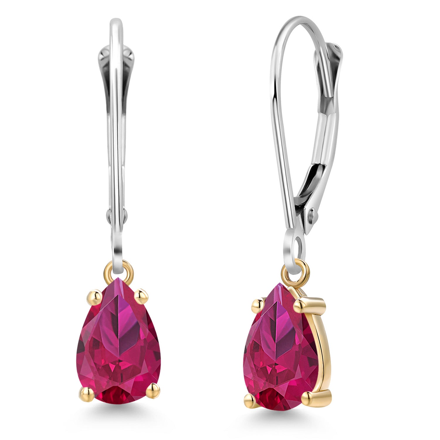 Earrings in 925 Sterling Silver and 10K Yellow Gold