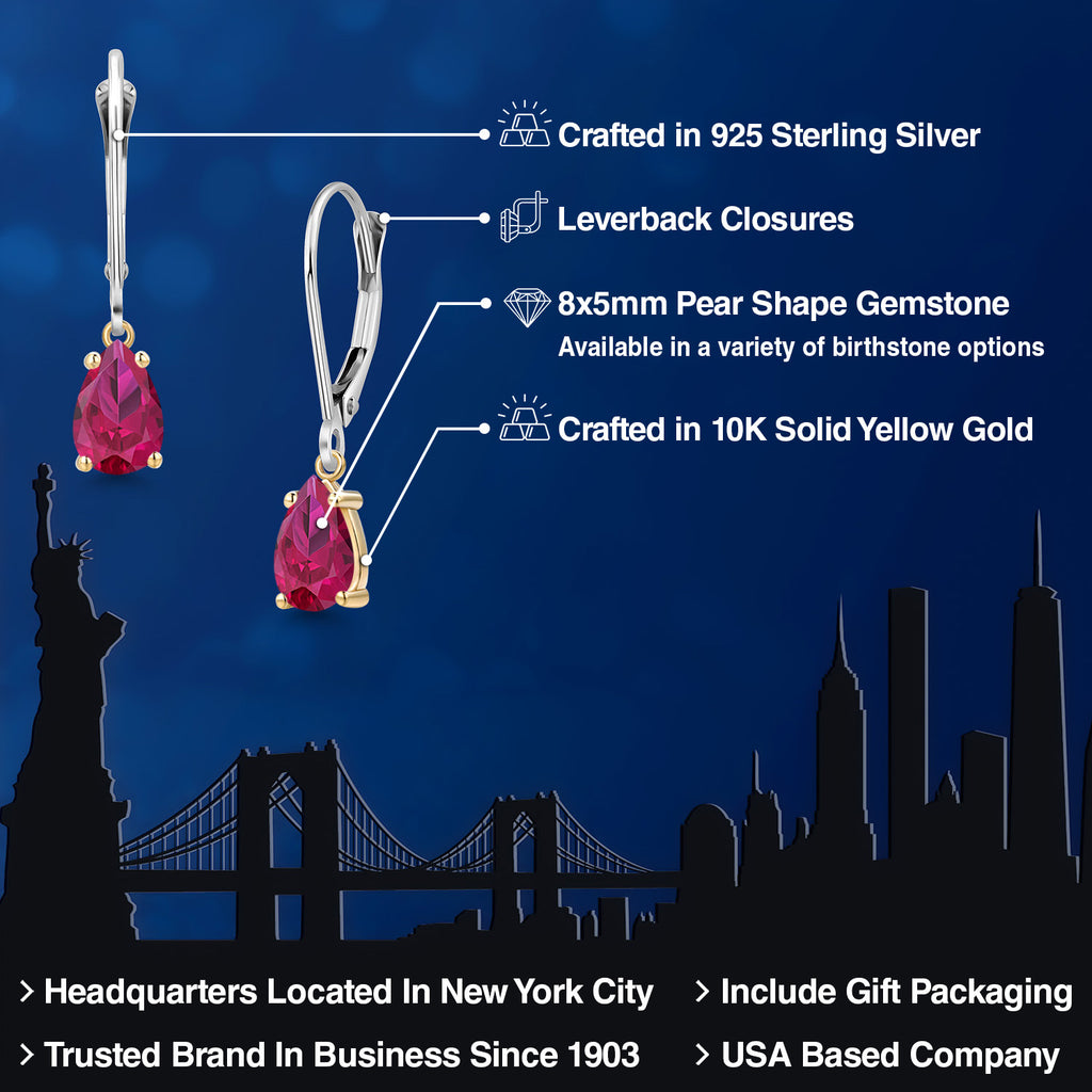 Earrings in 925 Sterling Silver and 10K Yellow Gold
