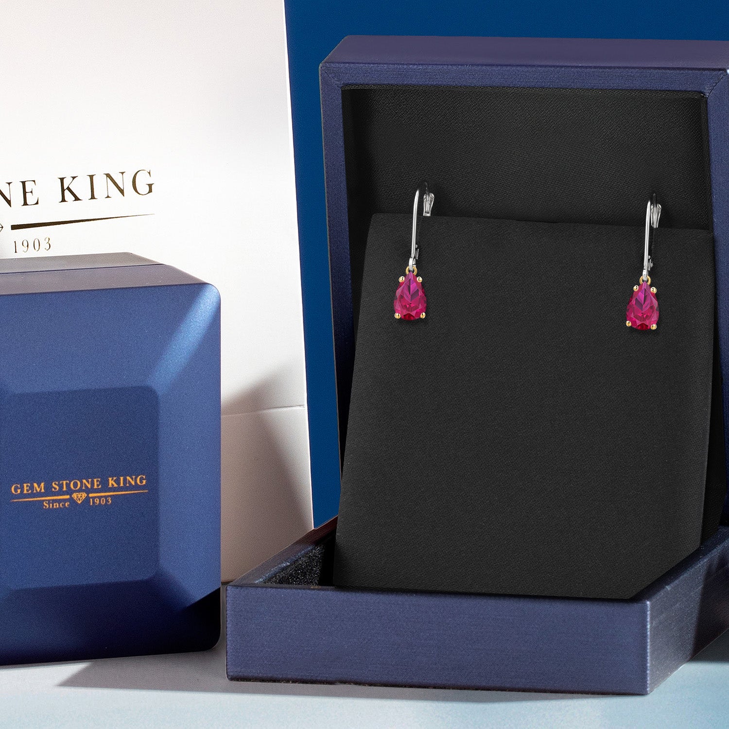 Earrings in 925 Sterling Silver and 10K Yellow Gold