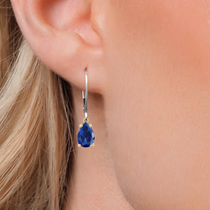 Earrings in 925 Sterling Silver and 10K Yellow Gold