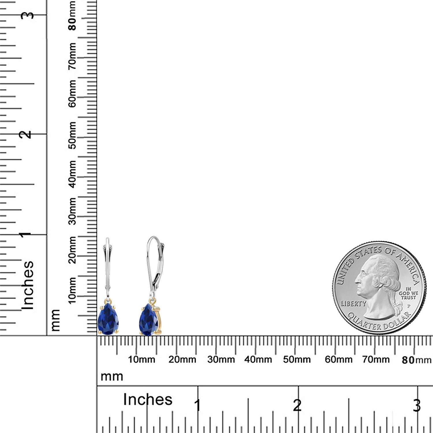 Earrings in 925 Sterling Silver and 10K Yellow Gold