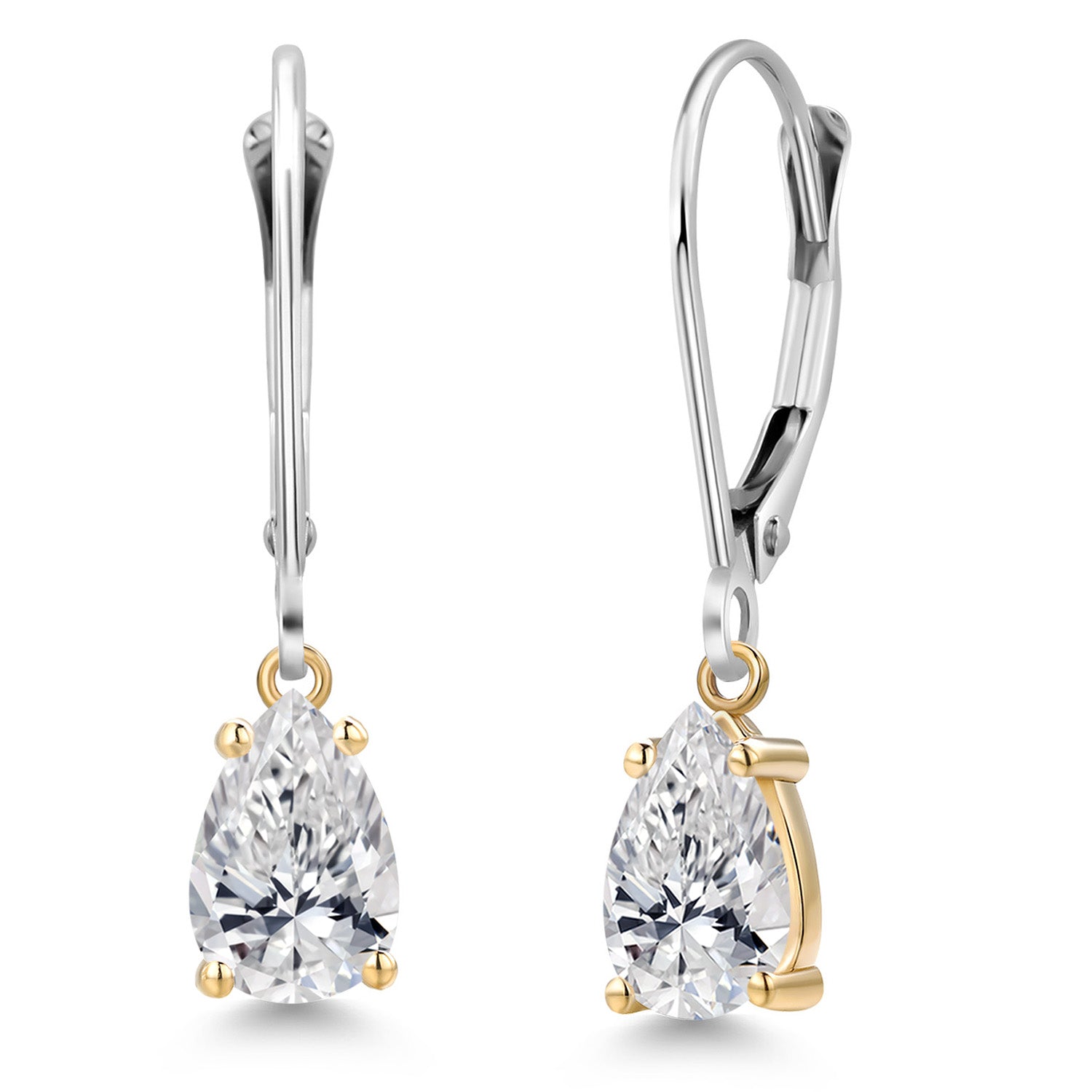 Earrings in 925 Sterling Silver and 10K Yellow Gold