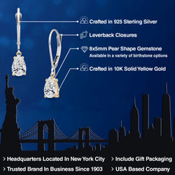 Earrings in 925 Sterling Silver and 10K Yellow Gold