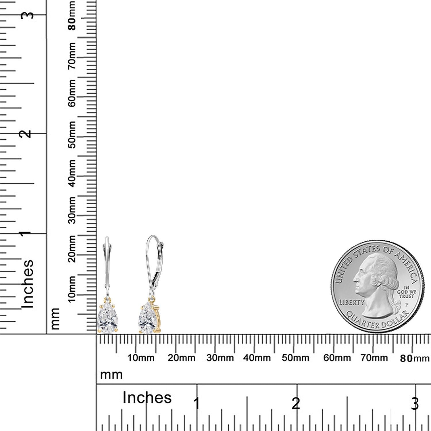 Earrings in 925 Sterling Silver and 10K Yellow Gold