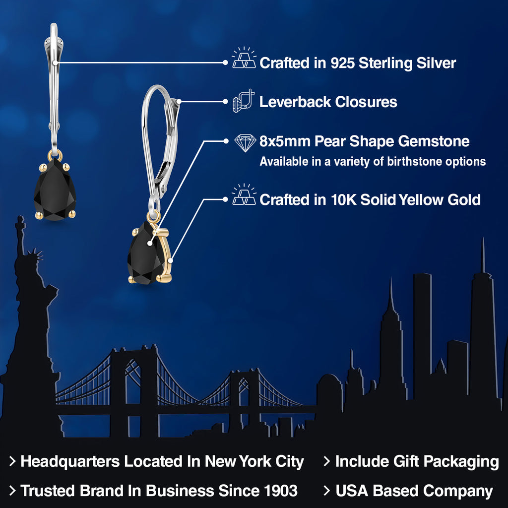 Earrings in 925 Sterling Silver and 10K Yellow Gold
