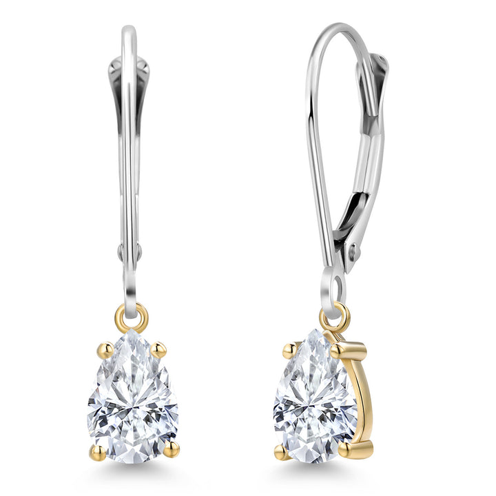 Earrings in 925 Sterling Silver and 10K Yellow Gold