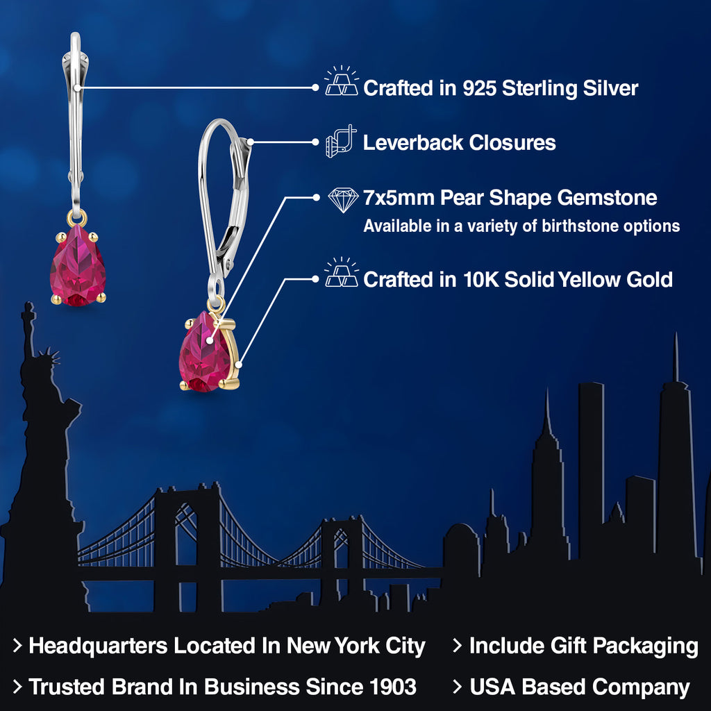 Earrings in 925 Sterling Silver and 10K Yellow Gold