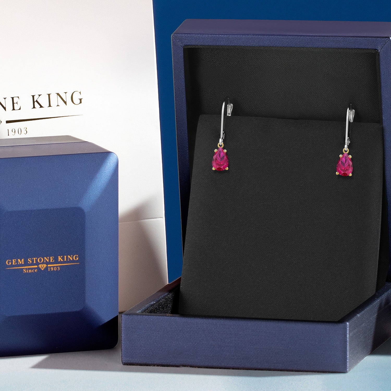 Earrings in 925 Sterling Silver and 10K Yellow Gold