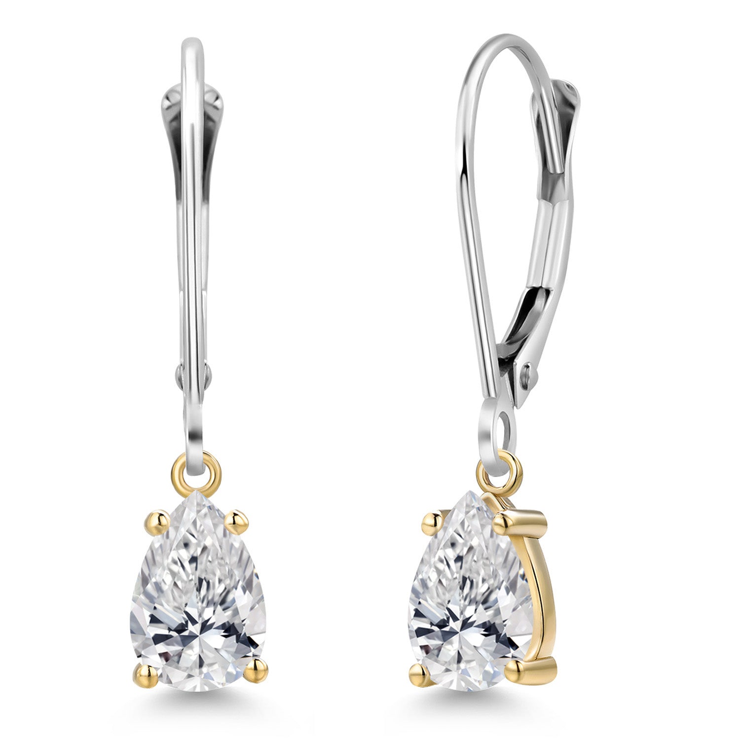 Earrings in 925 Sterling Silver and 10K Yellow Gold