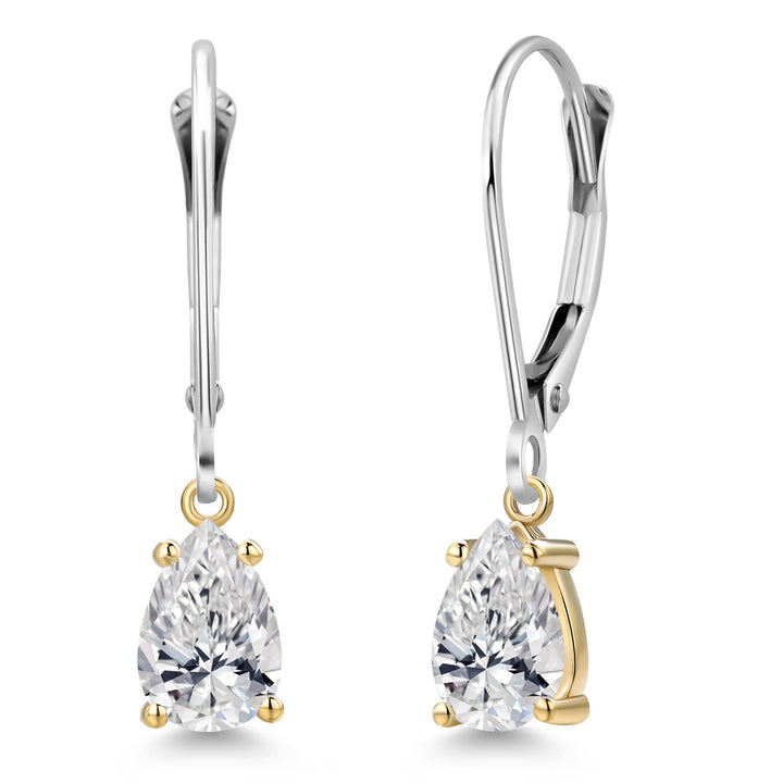 Earrings in 925 Sterling Silver and 10K Yellow Gold