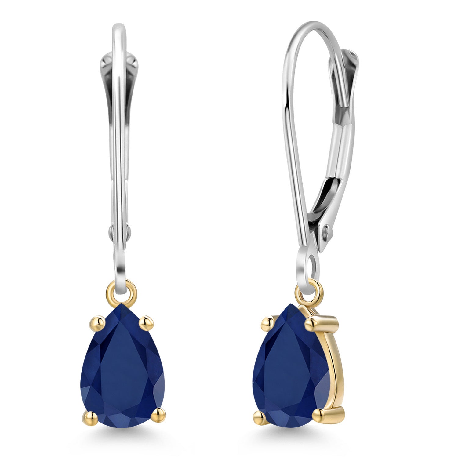 Earrings in 925 Sterling Silver and 10K Yellow Gold