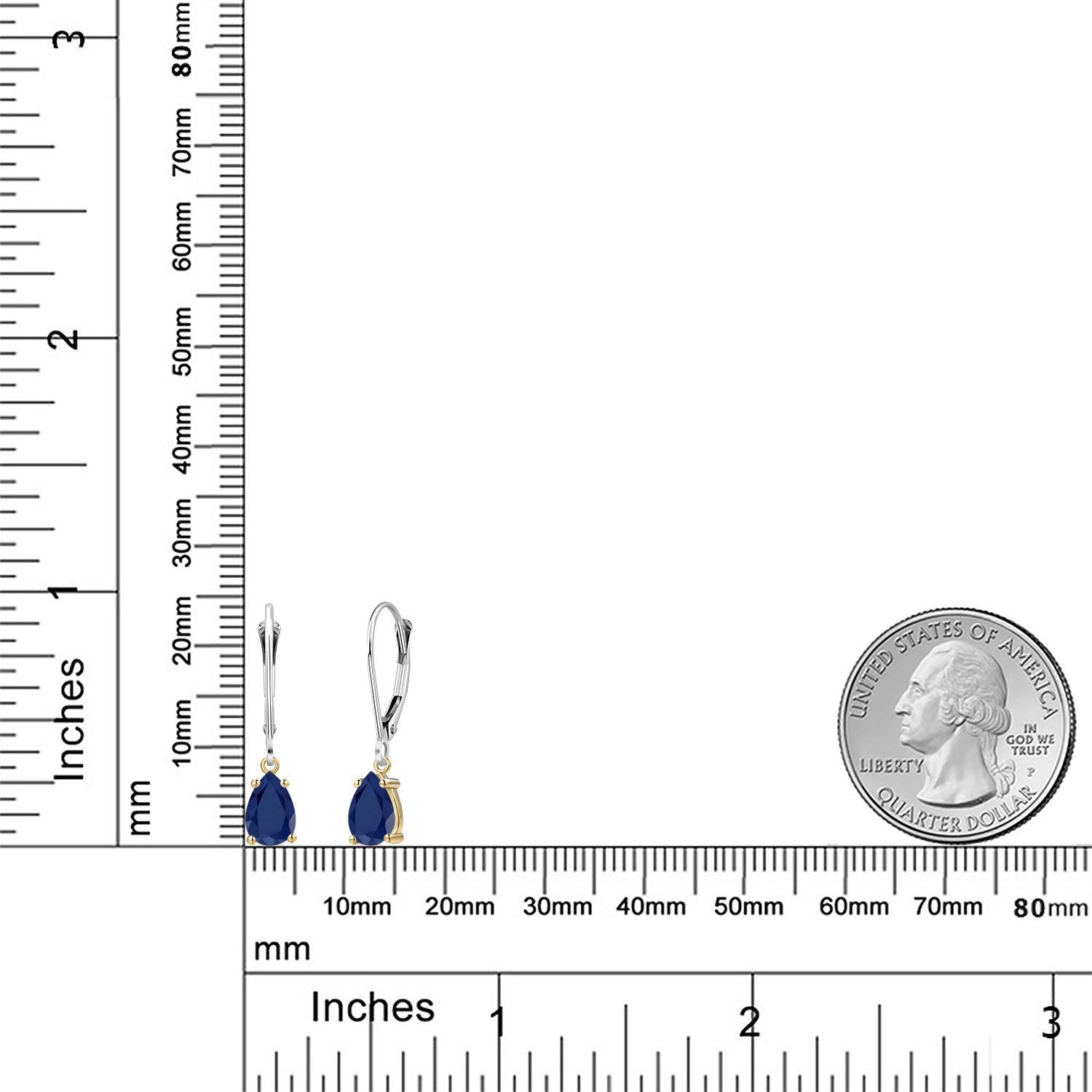 Earrings in 925 Sterling Silver and 10K Yellow Gold