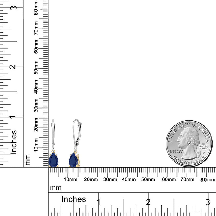 Earrings in 925 Sterling Silver and 10K Yellow Gold