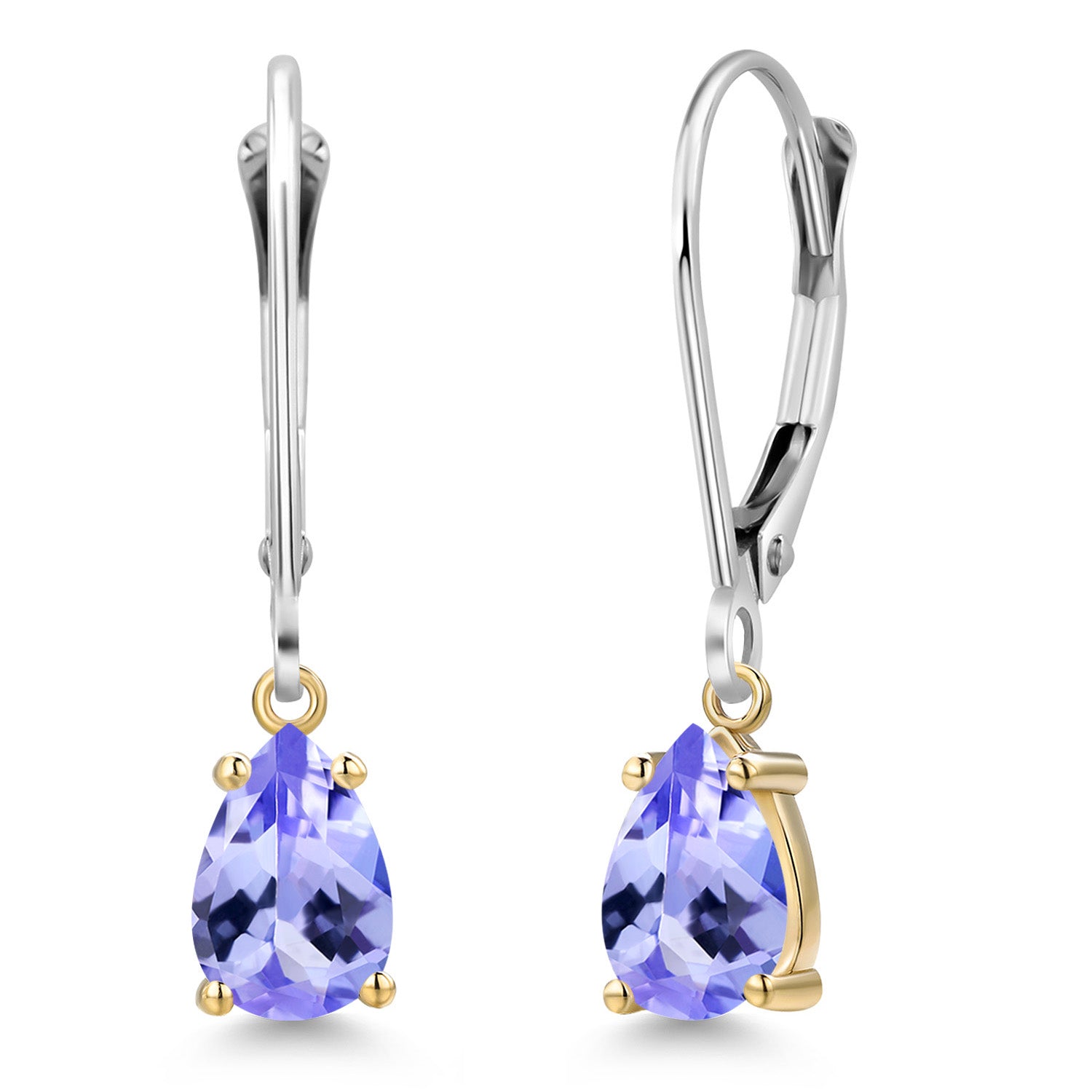 Earrings in 925 Sterling Silver and 10K Yellow Gold