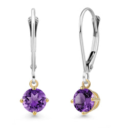 Earrings in 925 Sterling Silver and 10K Yellow Gold