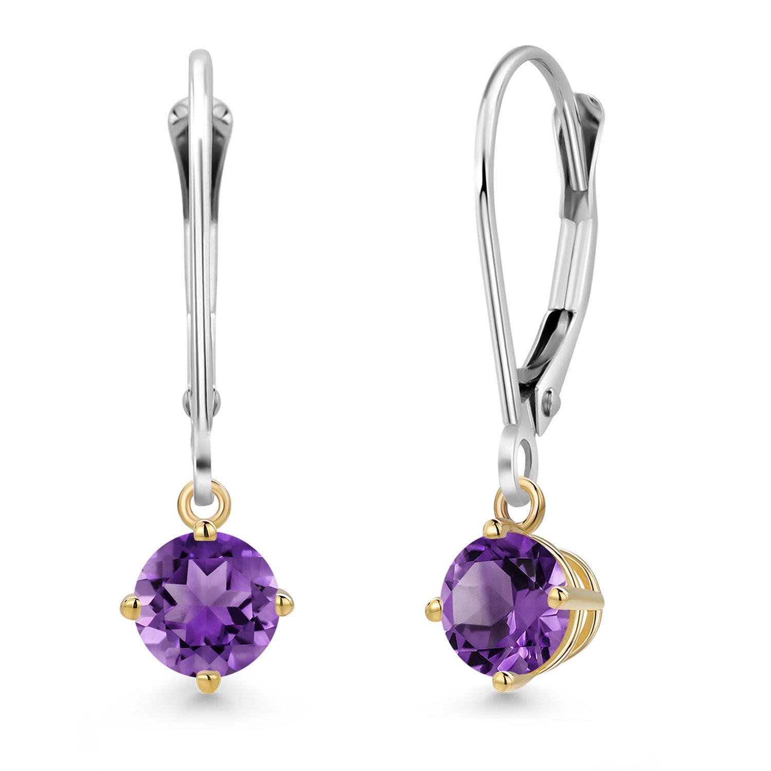 Earrings in 925 Sterling Silver and 10K Yellow Gold