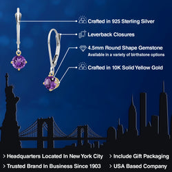 Earrings in 925 Sterling Silver and 10K Yellow Gold