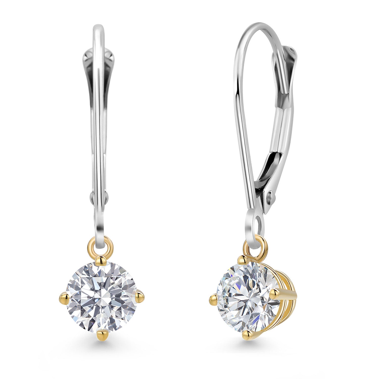 Earrings in 925 Sterling Silver and 10K Yellow Gold