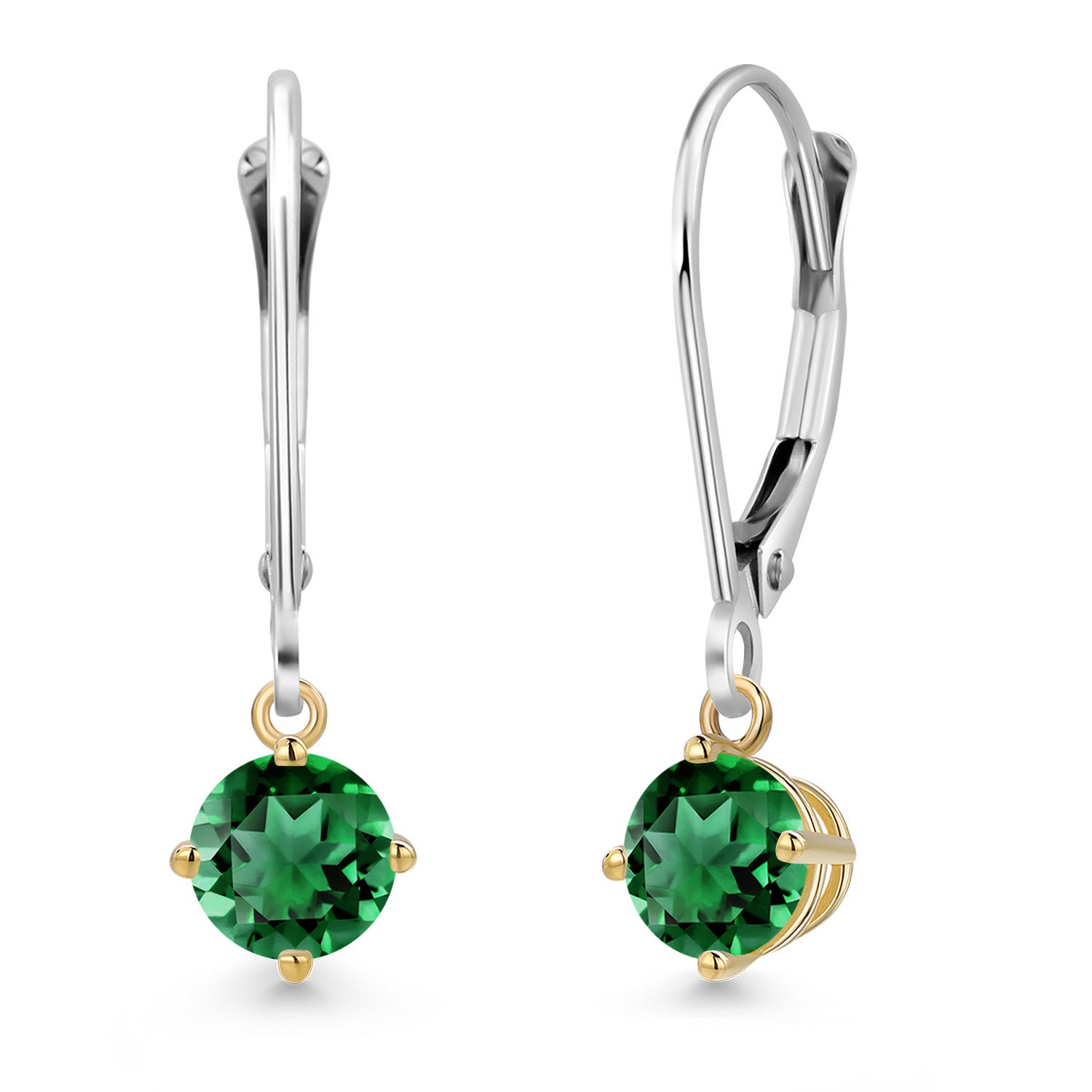 Earrings in 925 Sterling Silver and 10K Yellow Gold