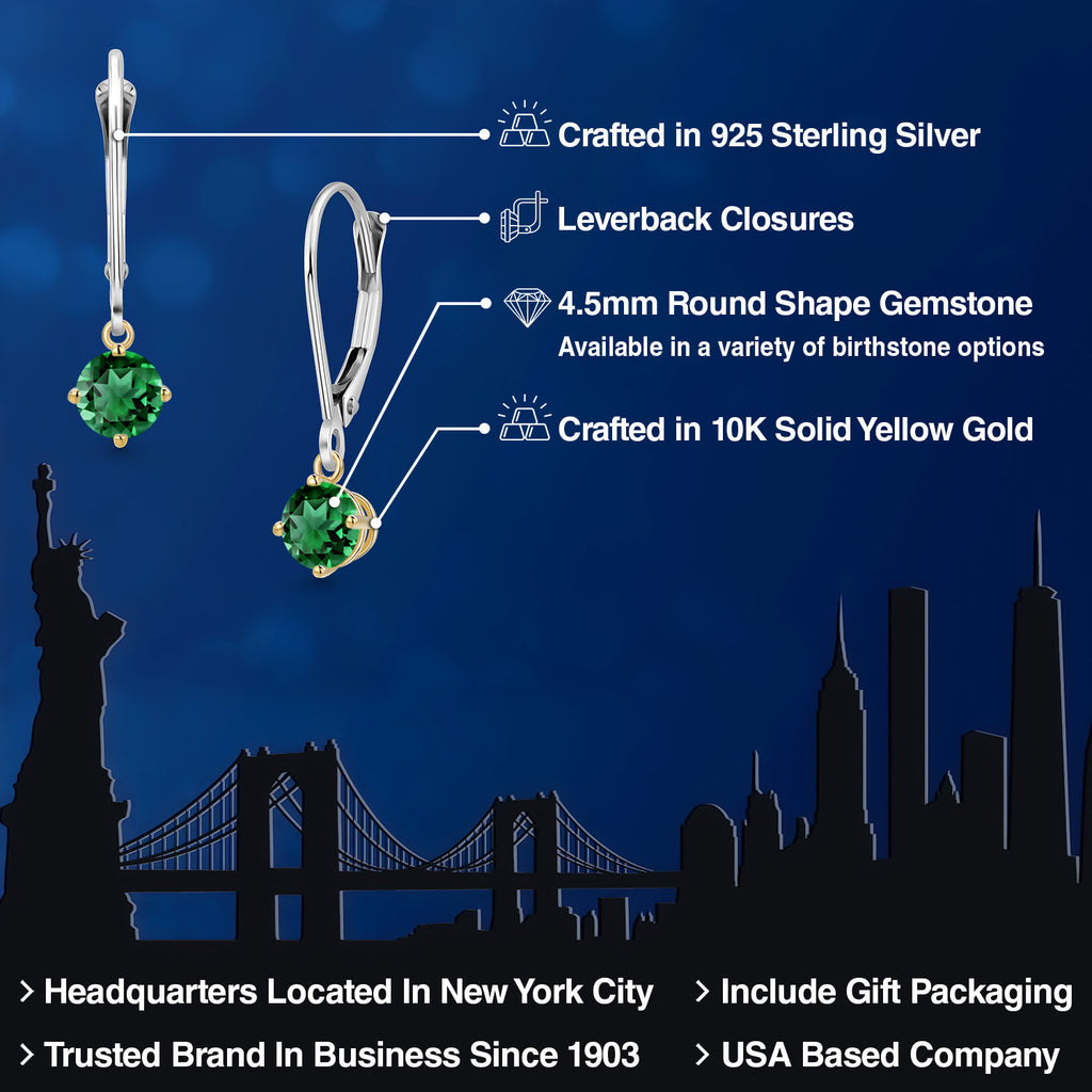 Earrings in 925 Sterling Silver and 10K Yellow Gold