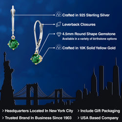 Earrings in 925 Sterling Silver and 10K Yellow Gold